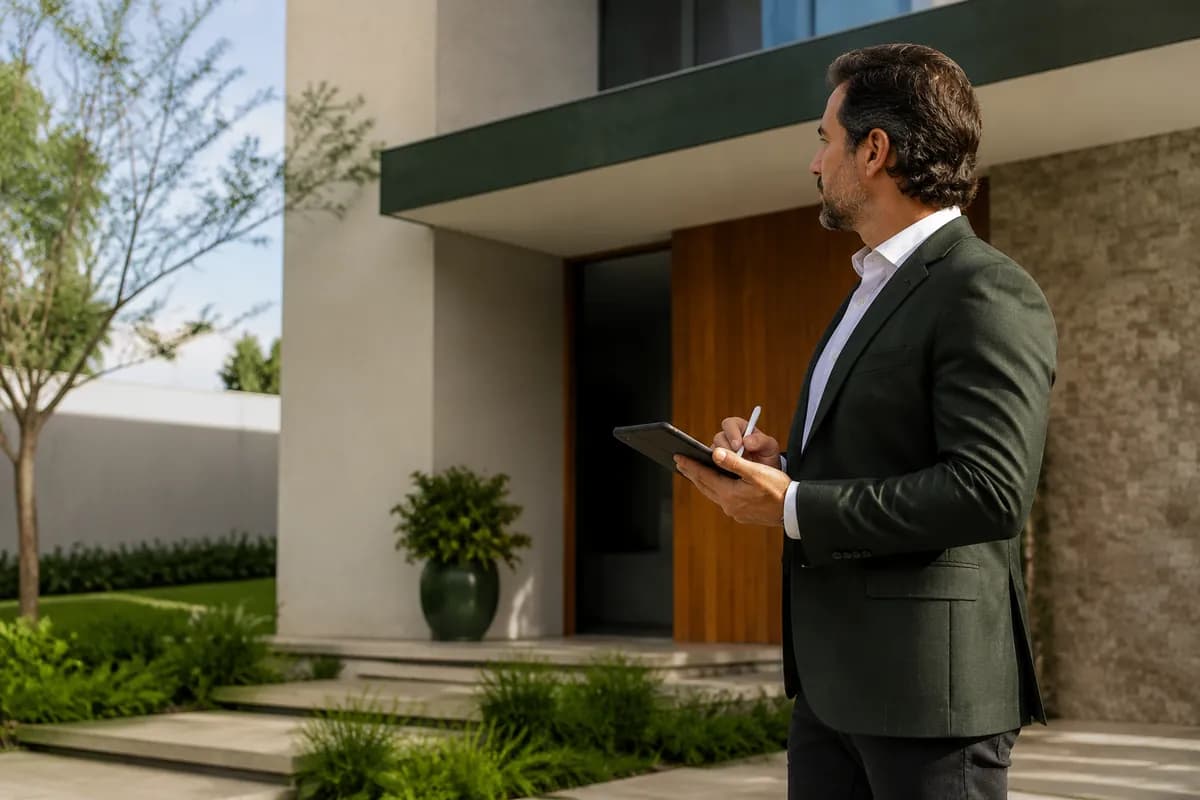 Profissional realizando a avaliação de um imóvel